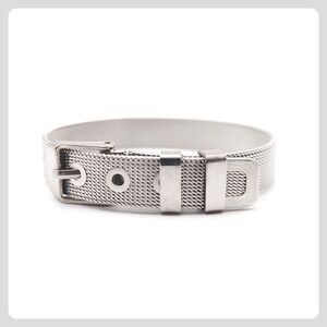 Silver Plated Stainless-Steel Mesh Buckle Bracelet Adjustable Unisex Stylish
